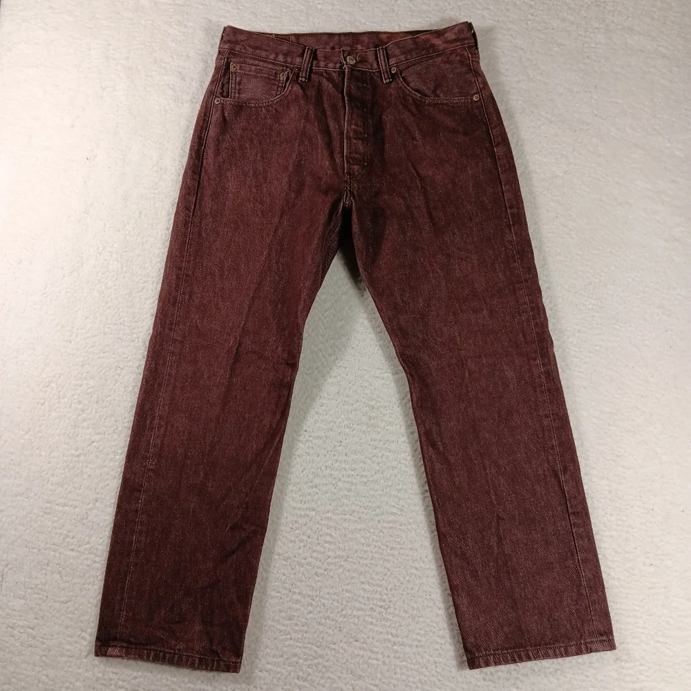 Levis 501xx Jeans Mens 34x30 (32x30) Brown Denim Button Fly Y2K Bat Wing Western